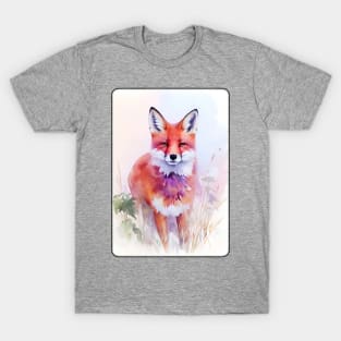 Fox Watercolor Portrait 1 T-Shirt